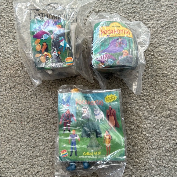 Disney Other - Burger King Kids Meal Pocahontas Vintage 1995 Lot Of Three Sealed New Toys